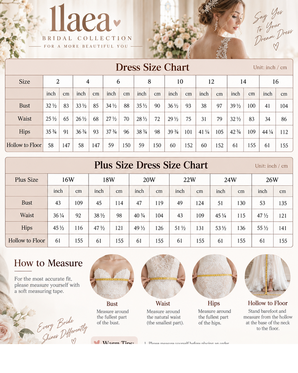 Llaea Elowen Long Sleeve Lace A-Line Wedding Dress with Floral Appliqué